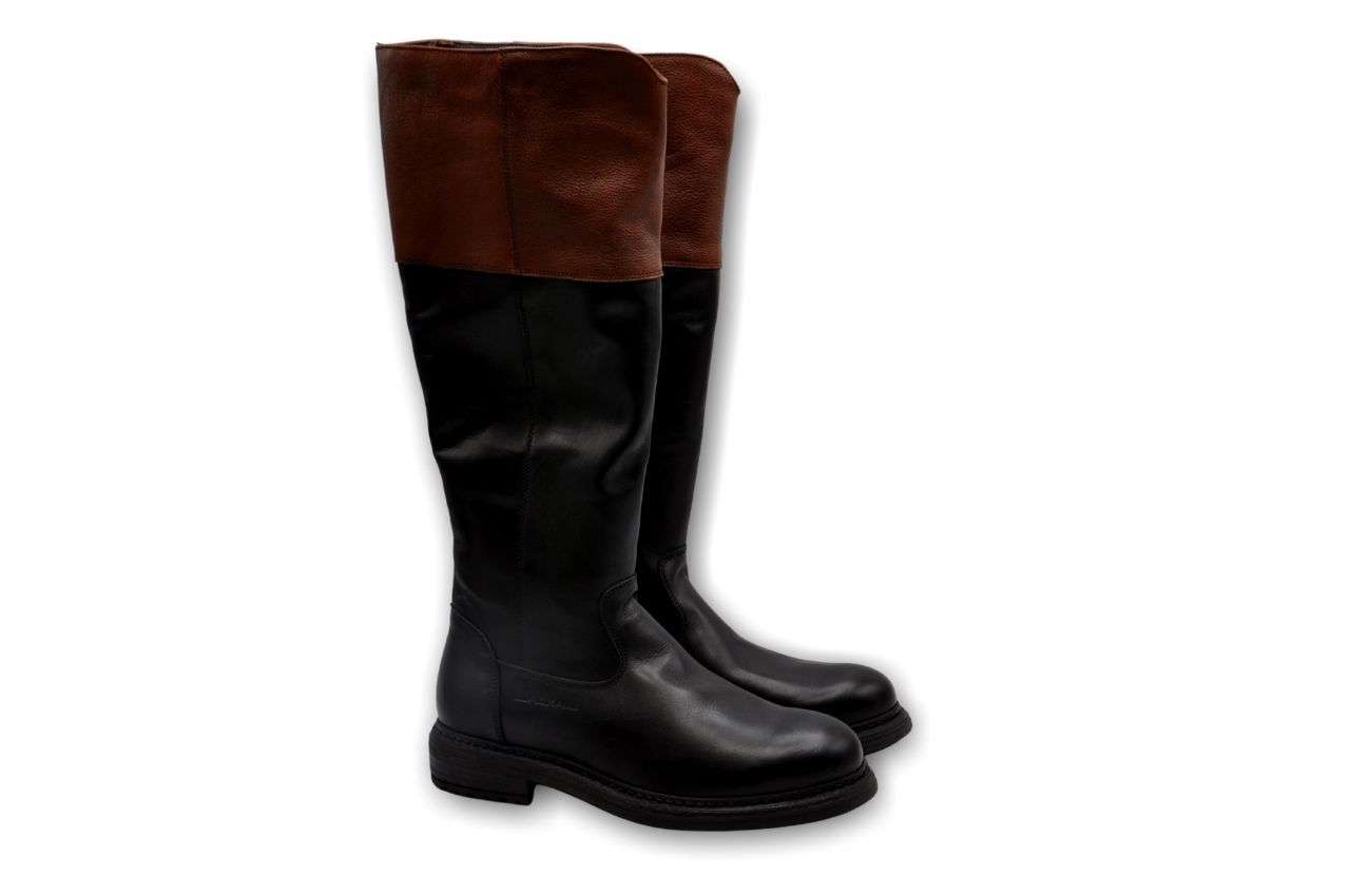 Women's Boots JL928.58 calf black / rip. cuoio